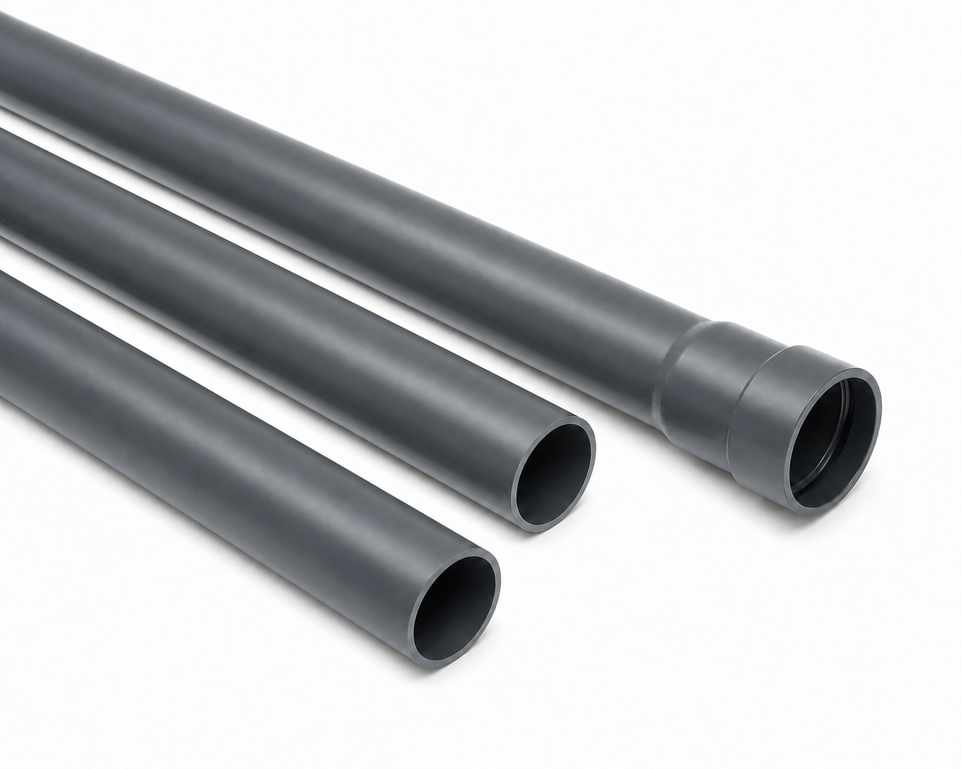 PVC-U-Industrierohr in Anthrazit ähnlich RAL 7011